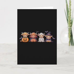 Tarjeta Vaca Highland de Halloween
