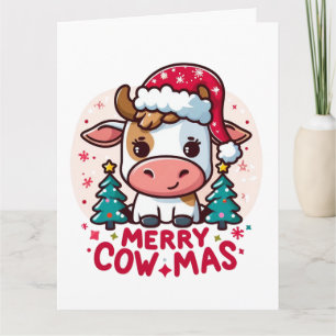 Tarjeta Vaca "Merry Cowmas" Navidades