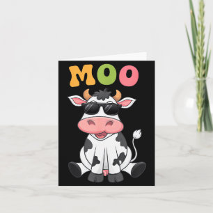 Tarjeta Vaca Moo Groovy - Vaca de Granjero Divertida Hombr