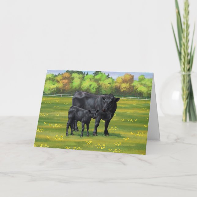Tarjeta Vaca negra de ángulos y ternera en salsa de verano (Anverso)