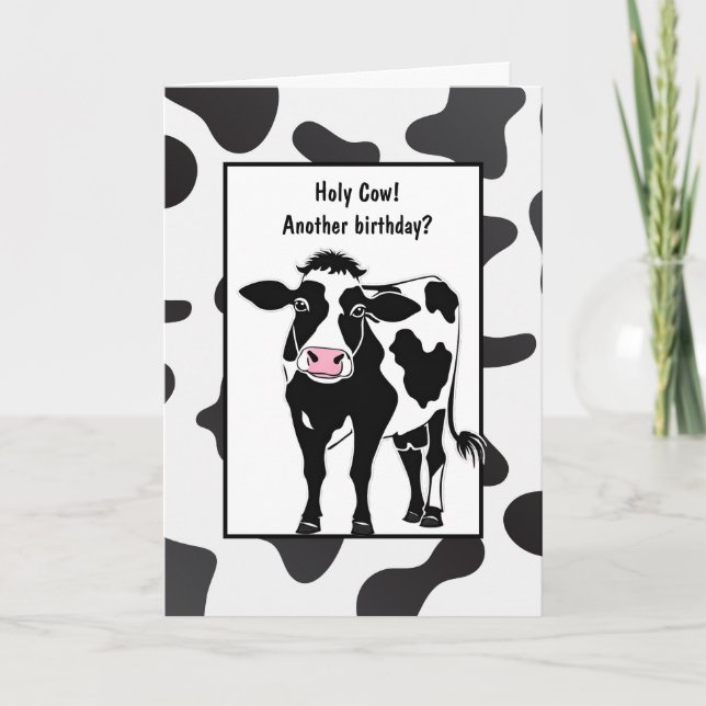 Tarjeta Vaca Personalizado de Cumpleaños (Anverso)