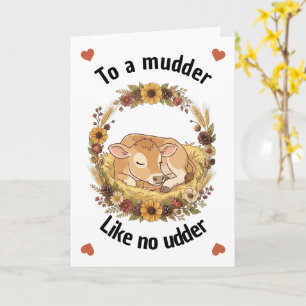 Tarjeta Vaca Pun Mudder Como Ninguna Otra Ubre, Día de la