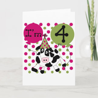 Tarjeta Vaca Rosada 4 camisetas de cumpleaños y regalos