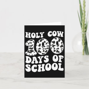 Tarjeta Vaca Santa 100 días de escuela 100 días Retro Groo