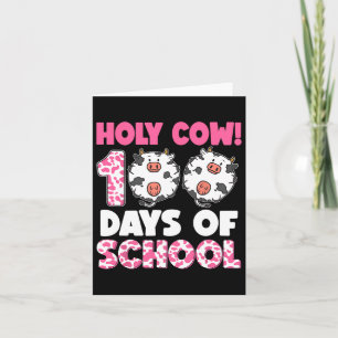 Tarjeta Vaca Santa 100 días de escuela Feliz 100 días de e