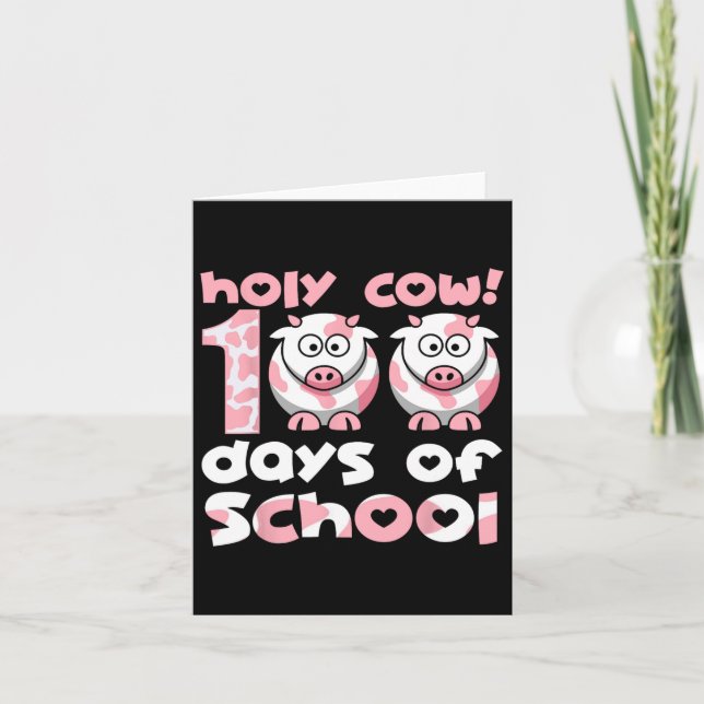 Tarjeta Vaca Santa 100 Días De Maestra Escolar 100 Da (Anverso)