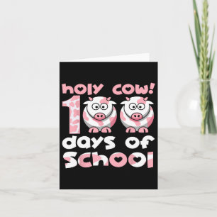 Tarjeta Vaca Santa 100 Días De Maestra Escolar 100 Da