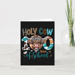 Tarjeta Vaca Santa 100 días de maestro escolar 100 días Sm