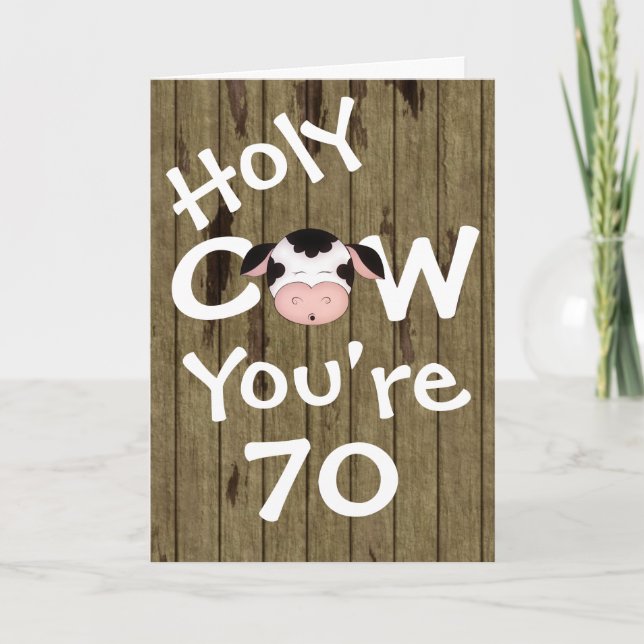 Tarjeta Vaca santa divertida usted es el cumpleaños (Anverso)