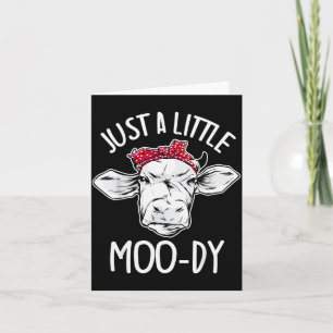 Tarjeta Vaca Solo Un Poco Moo-dy Divertido Amante De Las V