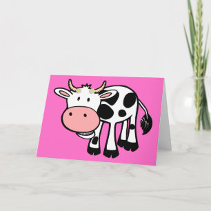 Tarjeta Vaca sonriente con maricas