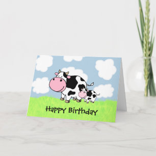 Tarjeta Vaca y bebé