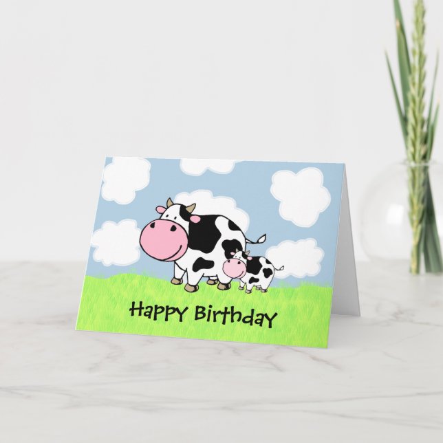 Tarjeta Vaca y bebé (Anverso)