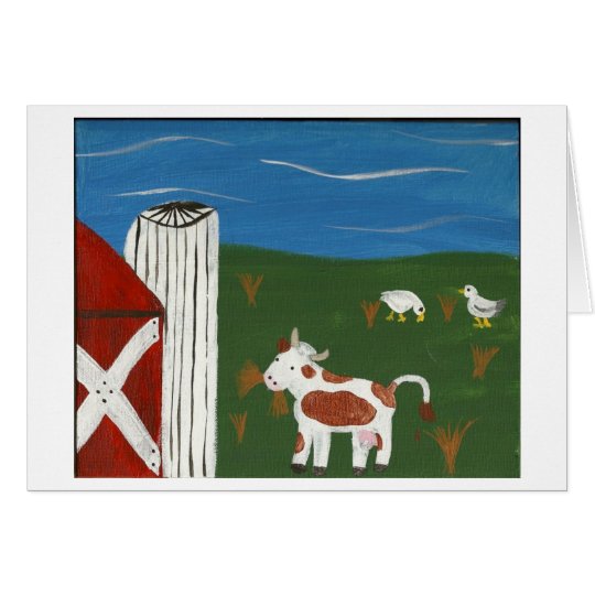 Tarjeta Vaca y patos