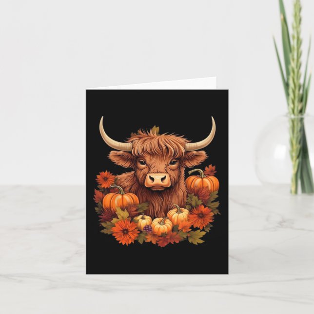 Tarjeta Vaca Y Sale De Las Calabazas Del Otoño Occidental (Anverso)