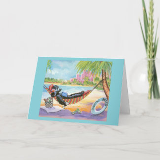 Tarjeta Vacaciones de caramelo negro en Hawái