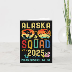 Tarjeta Vacaciones de crucero retro Alaska 2025 Familia Am