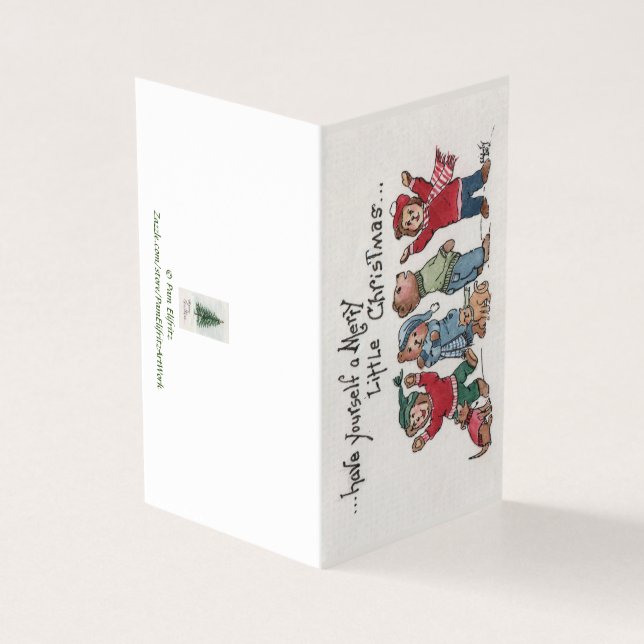 Tarjeta Vacaciones de época cantando cubos caricatura acrí (Exterior)