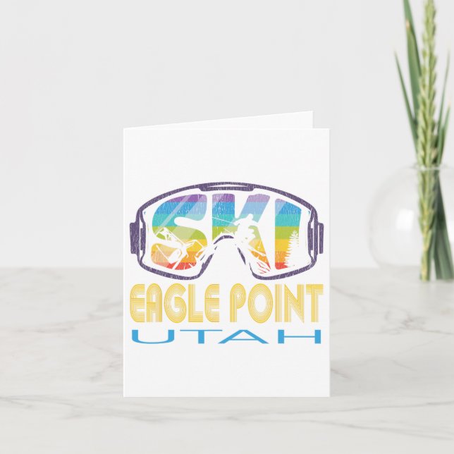 Tarjeta Vacaciones de esquí de Ski Eagle Point Utah (Anverso)