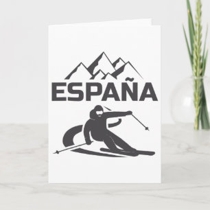 Tarjeta Vacaciones de esquí Estación de esquí Esquiador Es