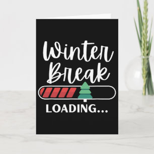 Tarjeta Vacaciones de invierno cargando árbol de Navidad p