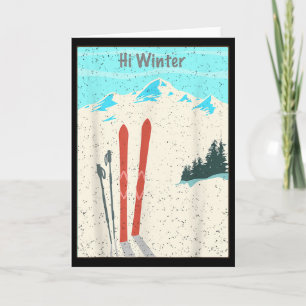 Tarjeta Vacaciones de invierno Navidad Esquí Navidad Esquí
