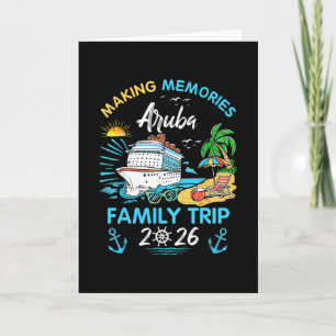 Tarjeta Vacaciones de la familia Aru 2026 creando recuerdo
