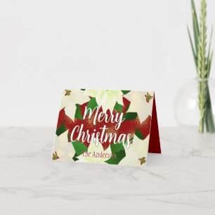 Tarjeta Vacaciones de la poinsettias blanca