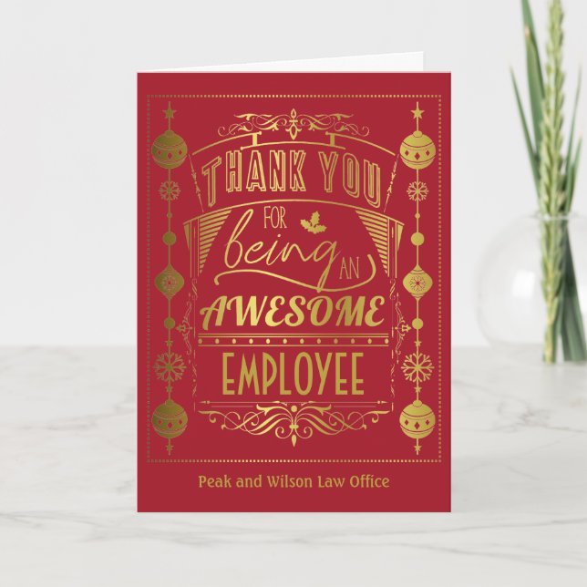 Tarjeta Vacaciones de navidades de empleados de negocios (Anverso)