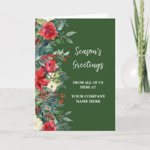 Tarjeta Vacaciones de Navidades de trabajadores de flores 