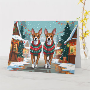 Tarjeta Vacaciones de nieve de los Navidades de los perros