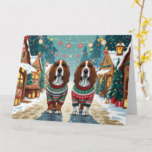 Tarjeta Vacaciones de nieve de los Navidades de los perros