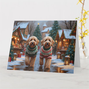 Tarjeta Vacaciones de nieve para Navidades de golf Goldend