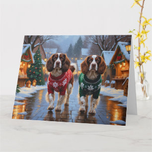 Tarjeta Vacaciones de nieve para Navidades de perros de Es