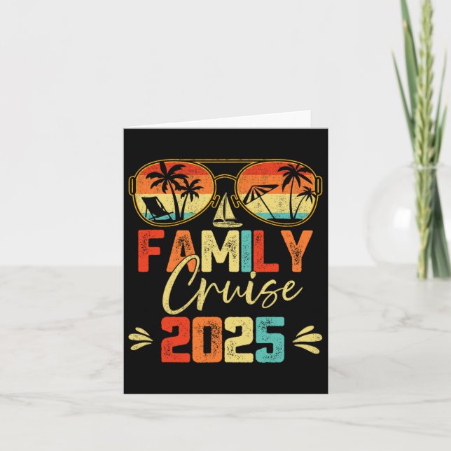 Tarjeta Vacaciones de verano de crucero familiar 2025 (Anverso)