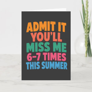Tarjeta Vacaciones de Verano Divertidas Admítelo Me Extrañ