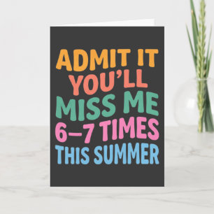 Tarjeta Vacaciones de Verano Divertidas Admítelo Me Extrañ