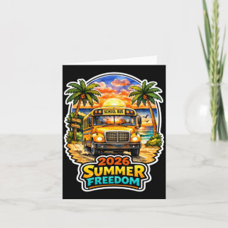 Tarjeta Vacaciones de verano en autobús escolar dom 2026 P