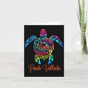 Tarjeta Vacaciones de verano en familia de tortugas marina