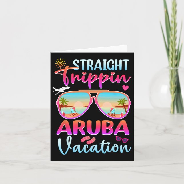 Tarjeta Vacaciones de verano en la playa Aruba 2025 sin es (Anverso)