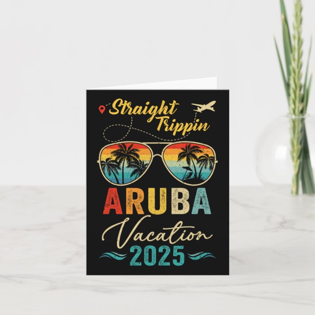 Tarjeta Vacaciones de verano familiares en Aruba 2025 Stra (Anverso)