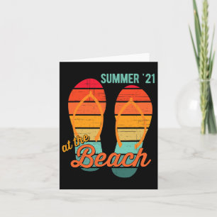 Tarjeta Vacaciones de verano familiares en la playa y el o