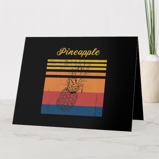 Tarjeta Vacaciones de verano retro de piña con problemas d (Anverso)