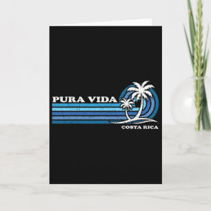 Tarjeta Vacaciones de Verano Retro Vintage Costa Rica Pura