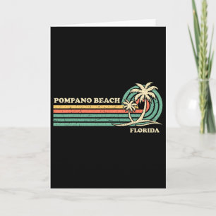 Tarjeta Vacaciones de verano retro vintage Florida Pompano