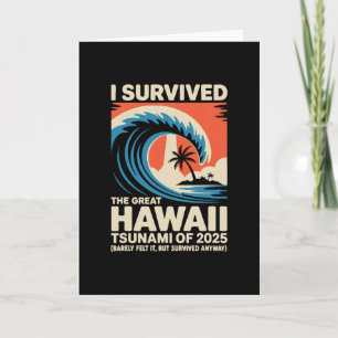Tarjeta Vacaciones divertidas en Hawaii Sobrevívi al tsuna