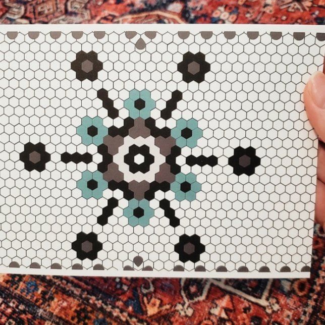 Tarjeta Vacaciones en blanco en mosaico de nieve azul y gr (Subido por el creador)