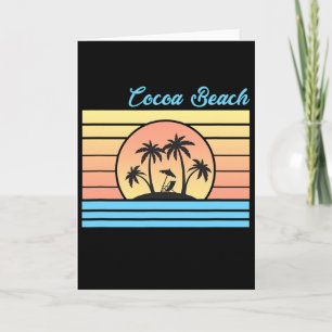Tarjeta Vacaciones en Cocoa Beach Años 80 Pastel Viajes Fe