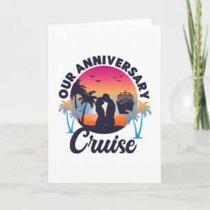 Tarjeta Vacaciones en crucero aniversario de bodas del mar
