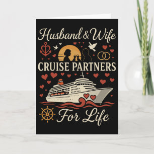 Tarjeta Vacaciones en crucero aniversario de bodas parejas
